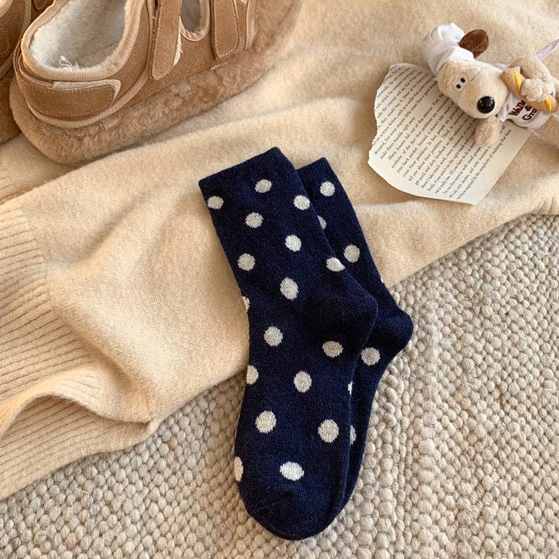 Dipped Shop - Color Block Thicken  Polka Dot Socks MK2BLW6W8FSO253: Beige