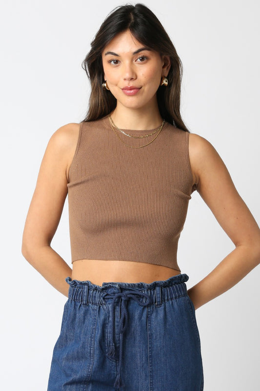 Leslie Sweater Tank Taupe