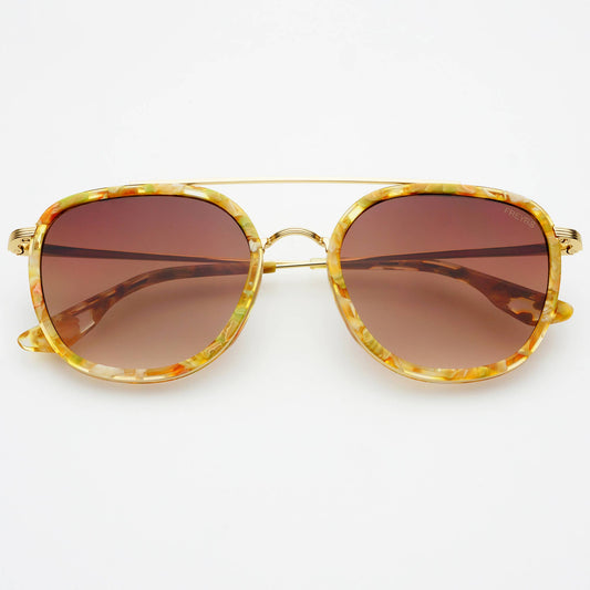 Weston Round Sunglasses Yellow Tortoise