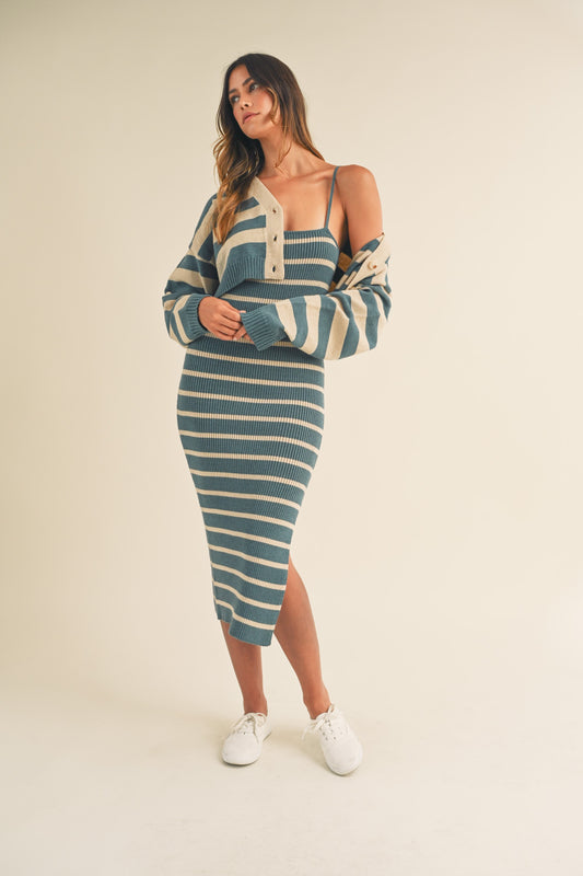 Autumn Cardigan Dress Set