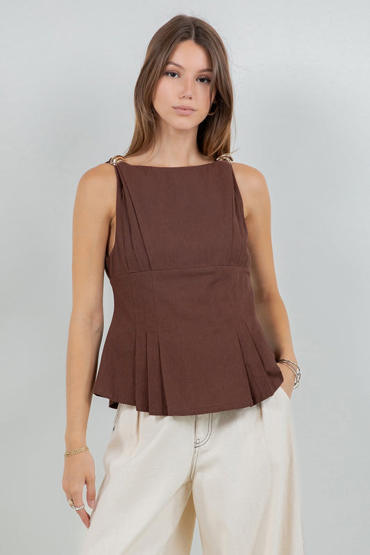Carla Top Dark Brown