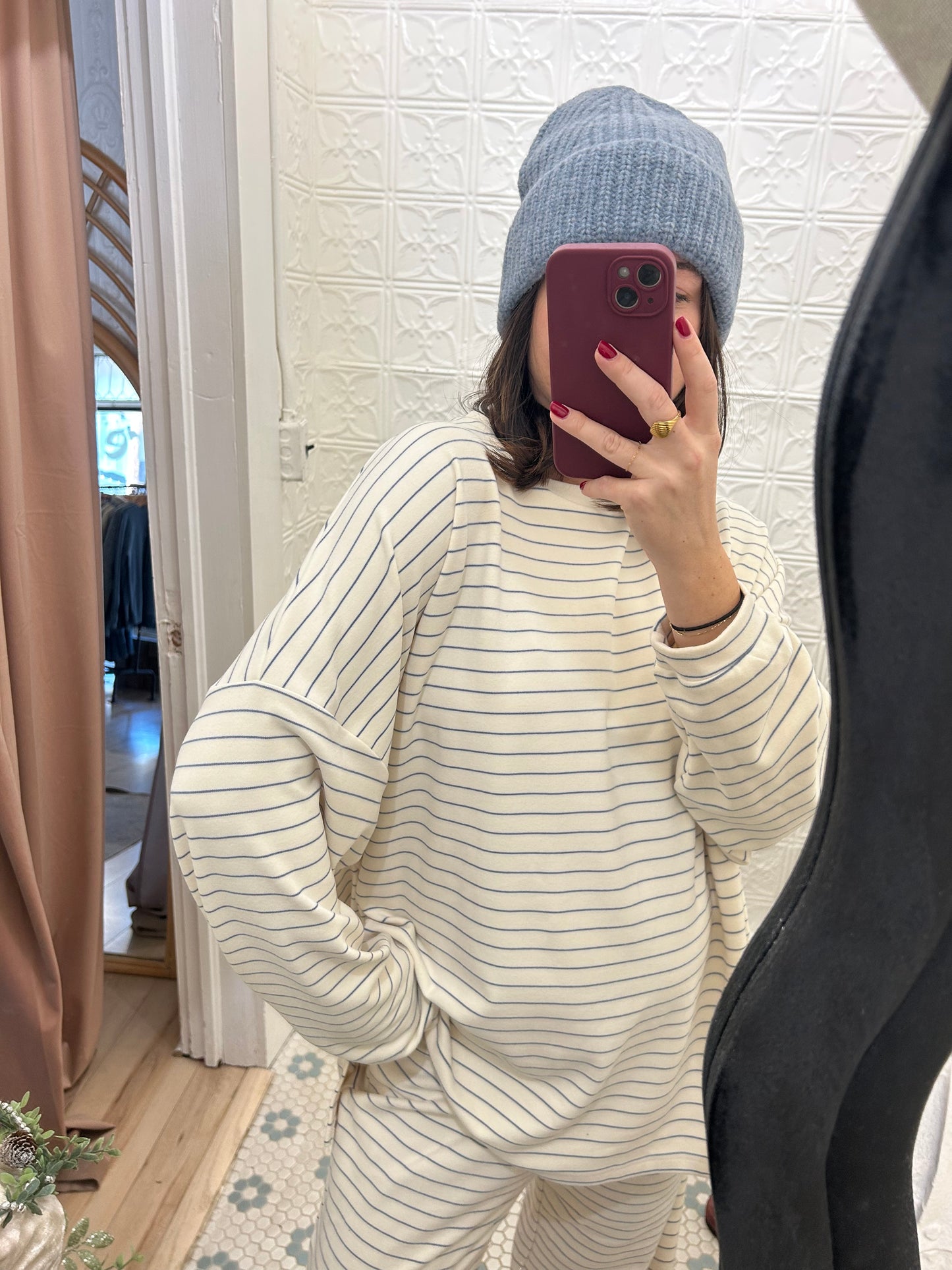 Frankie Pant Ivory/Blue