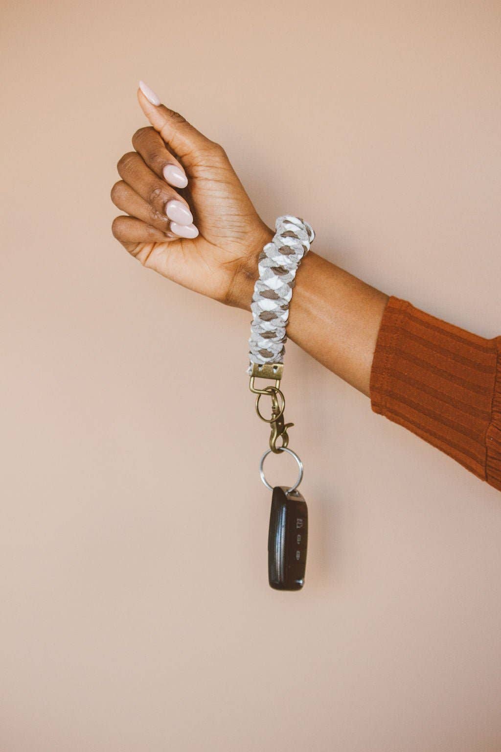Brown Plaid Keychain