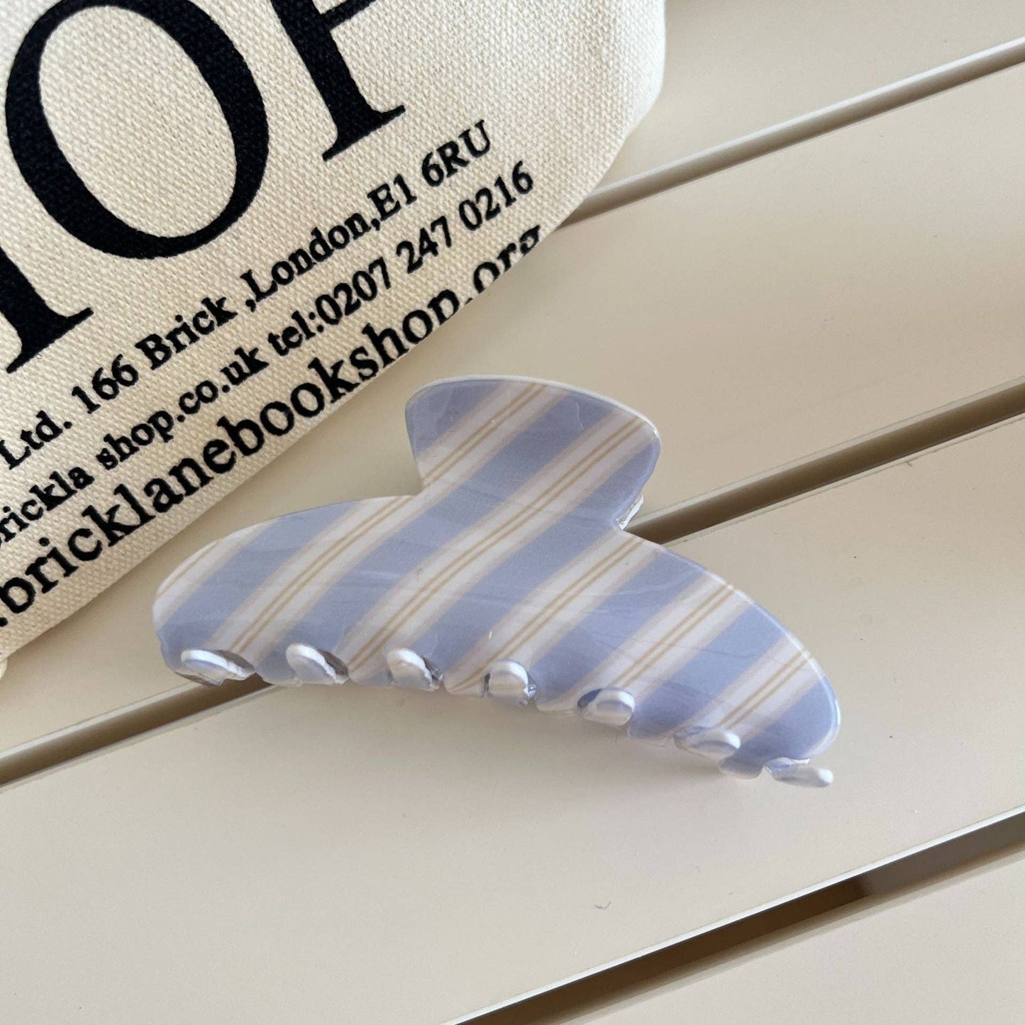 Sweet Striped Claw Clip Purple