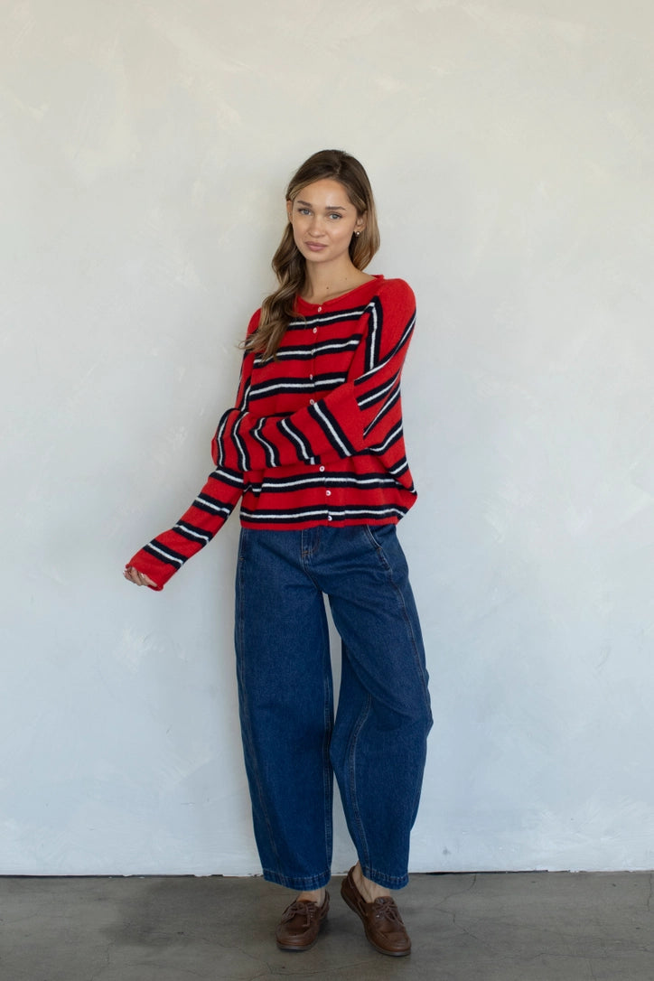 Lainey Cardigan Multi Cherry Red