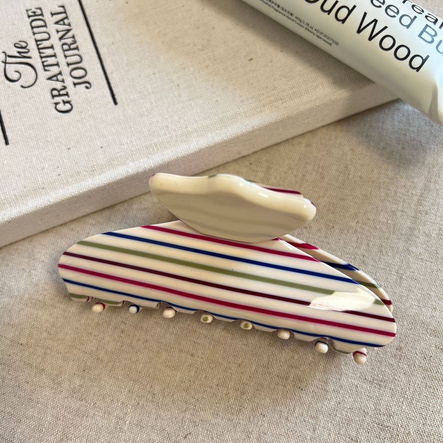 Dipped Shop - Splice Color Block Acetate Hair Claw MK2PPM6W6HCP579: Striped