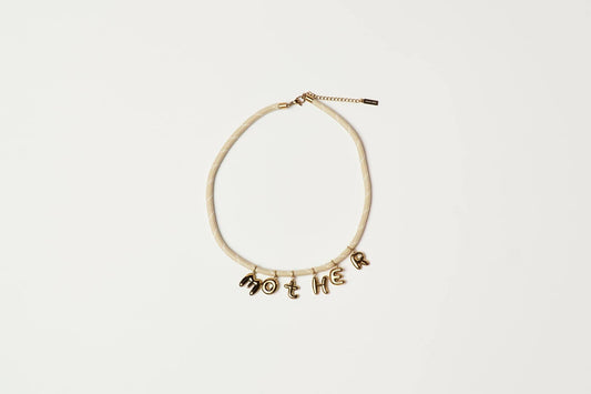 Mother Bubble Cord Necklace Cream/Gold