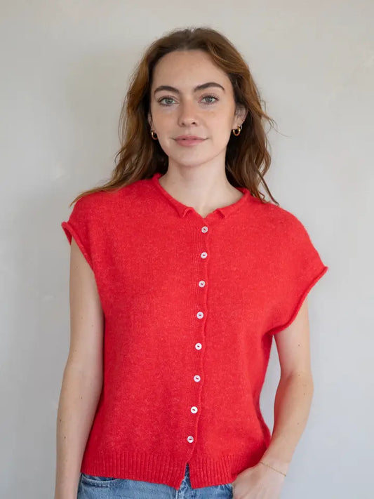 True Tides Cardigan Red