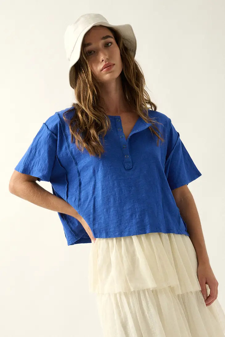 Sun Valley Slub Tee Cobalt