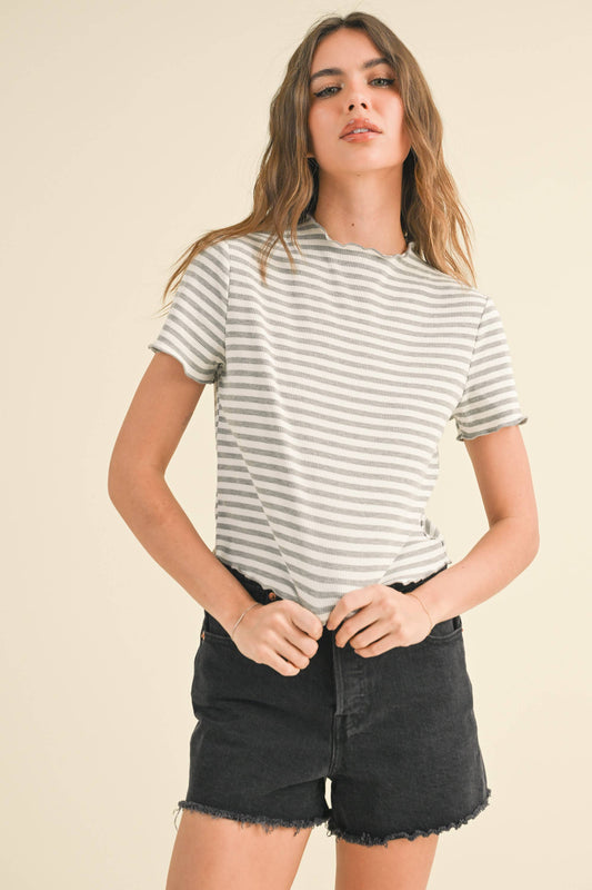 April Top Grey