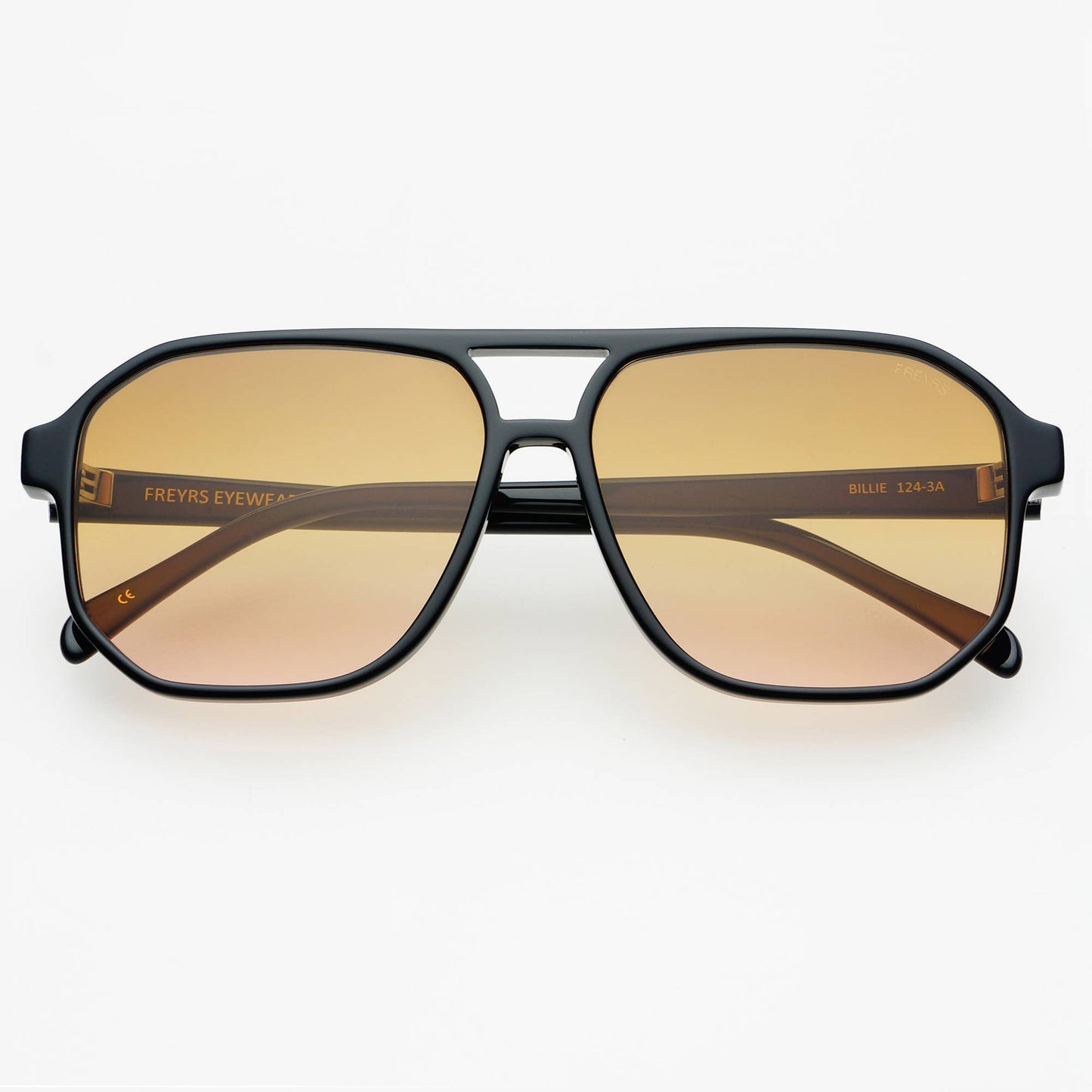 Billie Aviator Sunglasses: Black / Brown