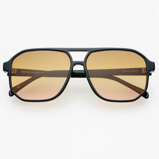 Billie Aviator Sunglasses: Black / Brown