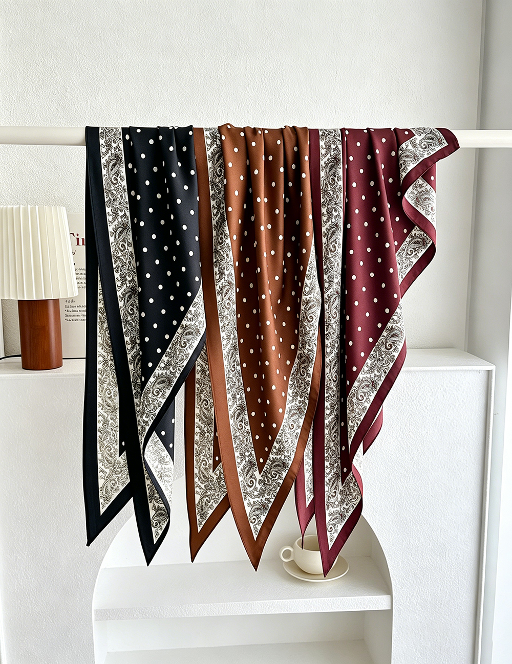 Dipped Shop - Minimalist Striped Cashew Waist Belt Silk Scarf MK2BLW6W6NSI70: C42