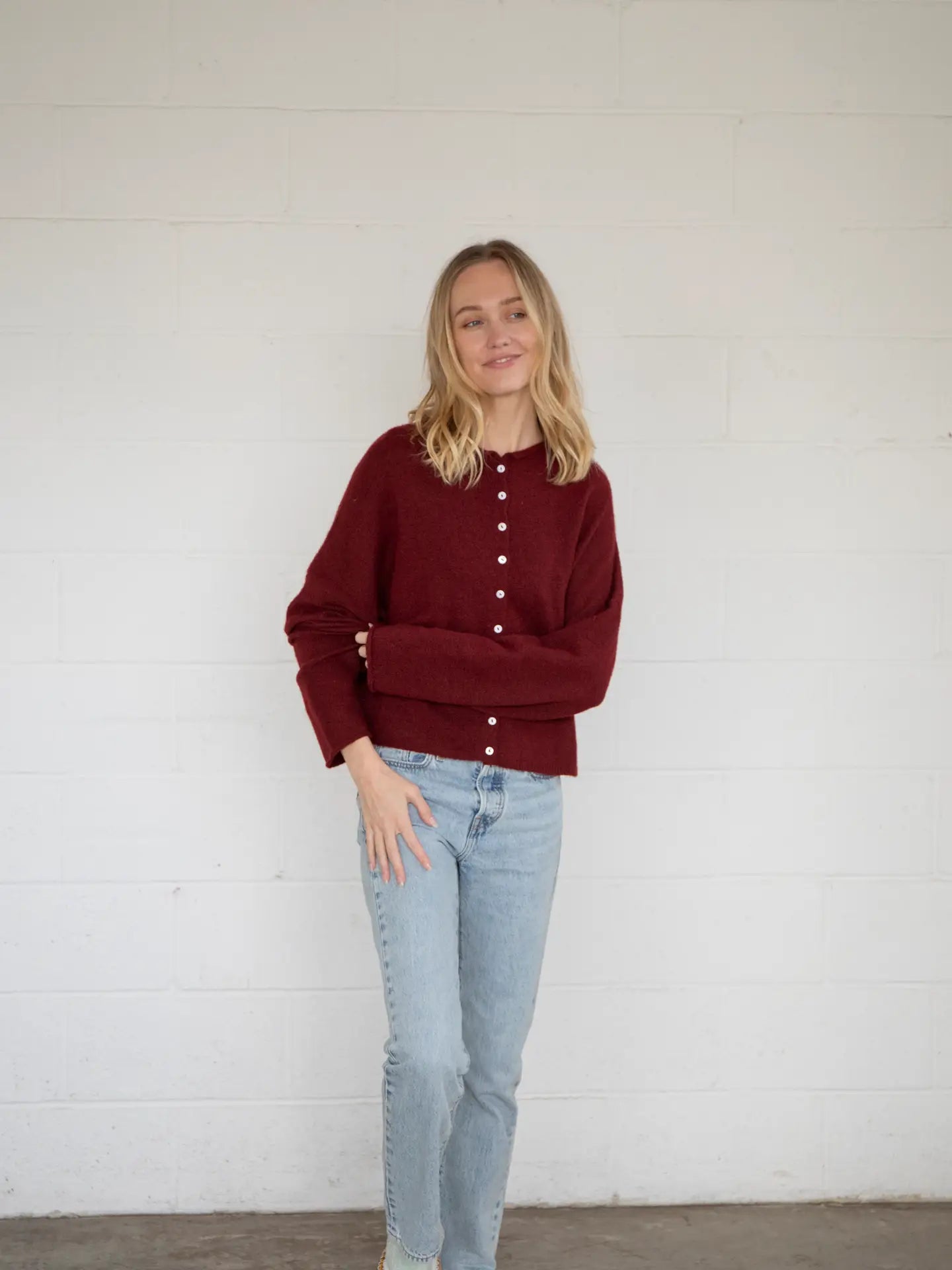 Lainey Cardigan Wine