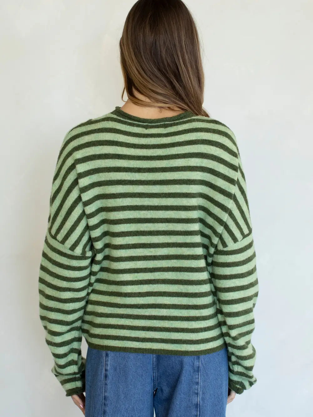 Lainey Striped Cardigan Olive
