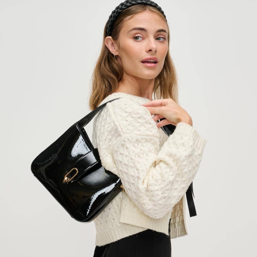 Paige Patent Crossbody Black
