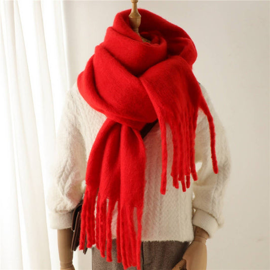 Chunky Solid Scarf Red