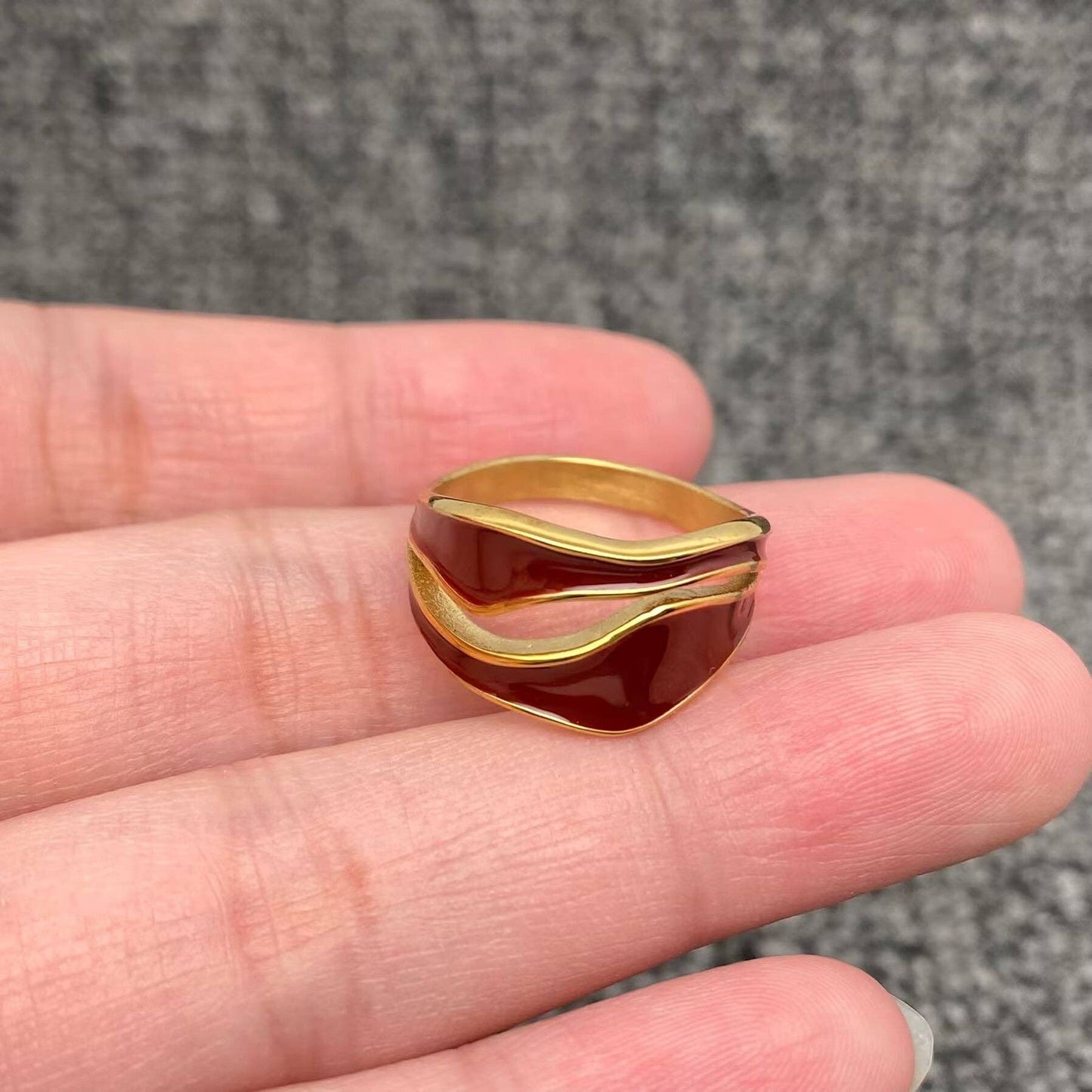 Ankela Red Two Tone Ring