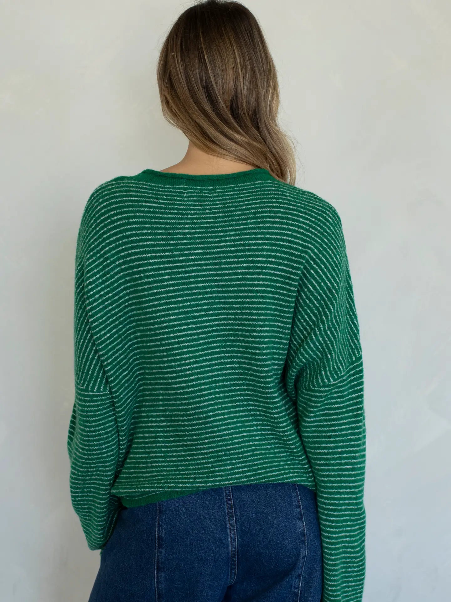 Lainey Cardigan Stripe Kelly Green