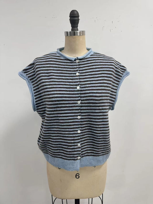 True Tides Cardigan Blue Stripe