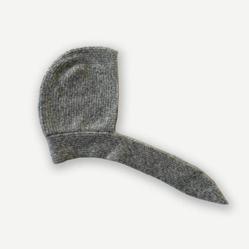 French Knit Hat Light Gray