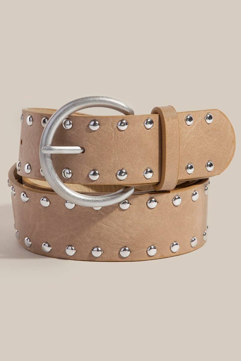 Studded Belt Khaki