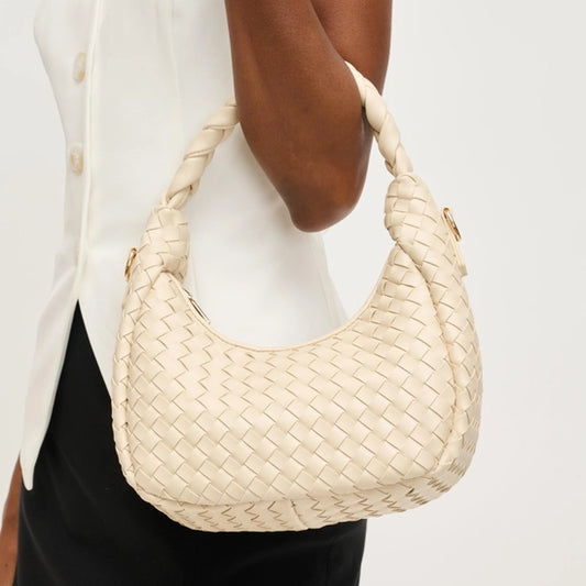 Laken Woven Shoulder Bag Oatmilk