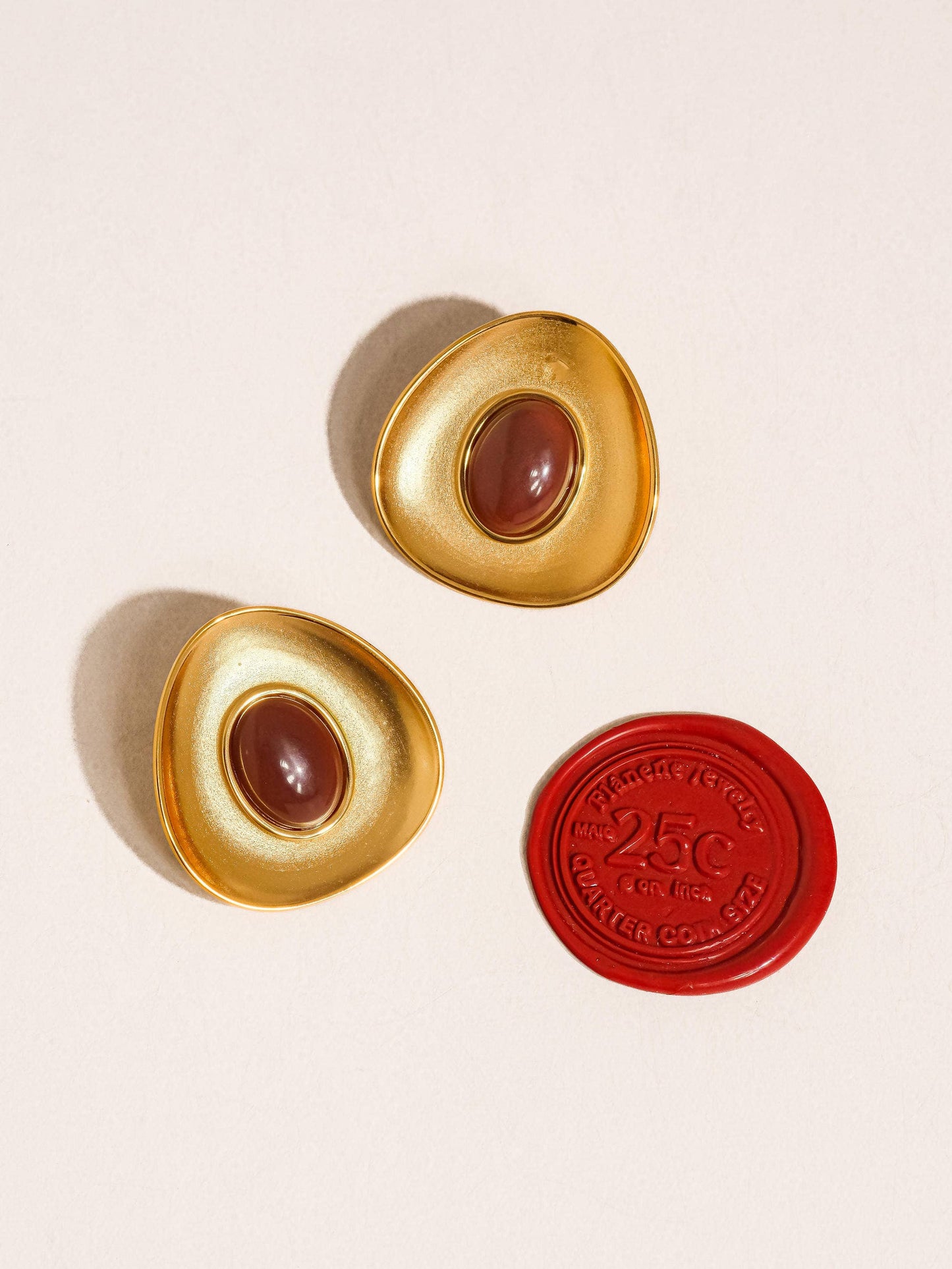 Vionnet Burgundy Oval Earrings