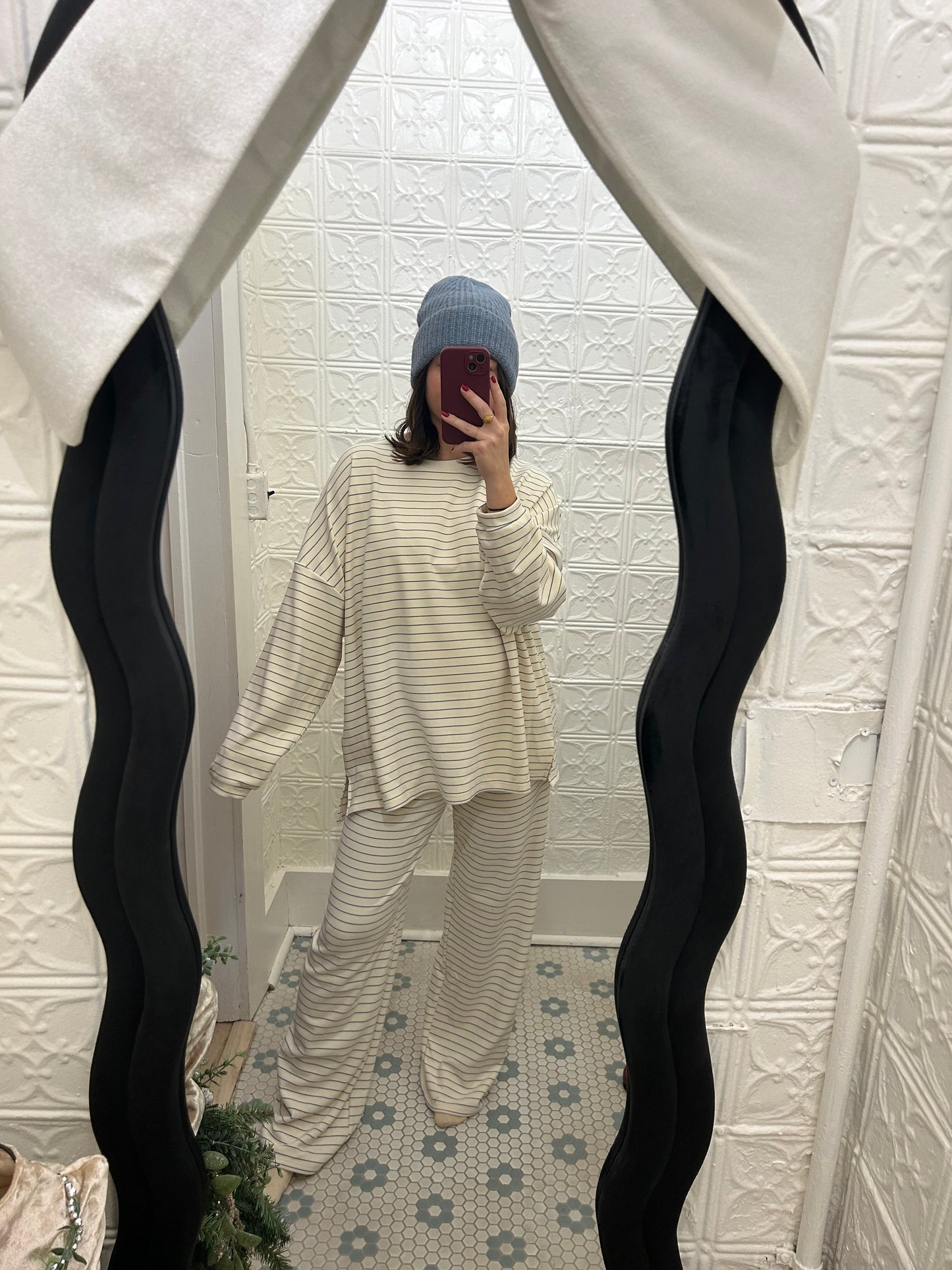 Frankie Pant Ivory/Blue