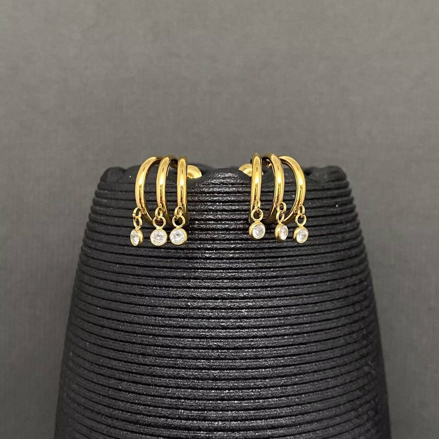 Zircon Fringe Stud Earrings
