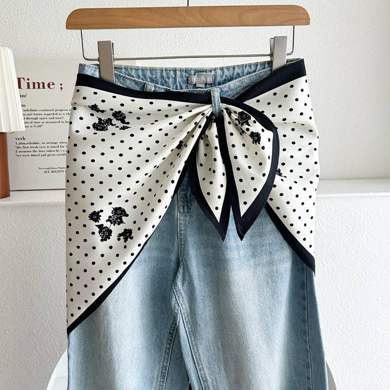 Dipped Shop - Minimalist Striped Cashew Waist Belt Silk Scarf MK2BLW6W6NSI70: C40