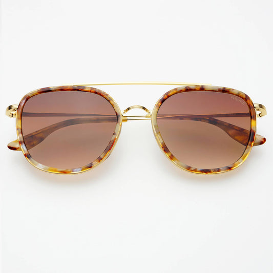 Weston Round Sunglasses Brown Pearl