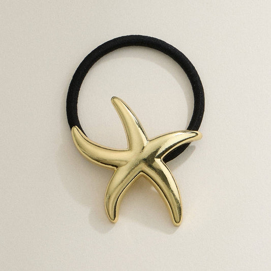 Metallic Starfish Hair Tie Gold