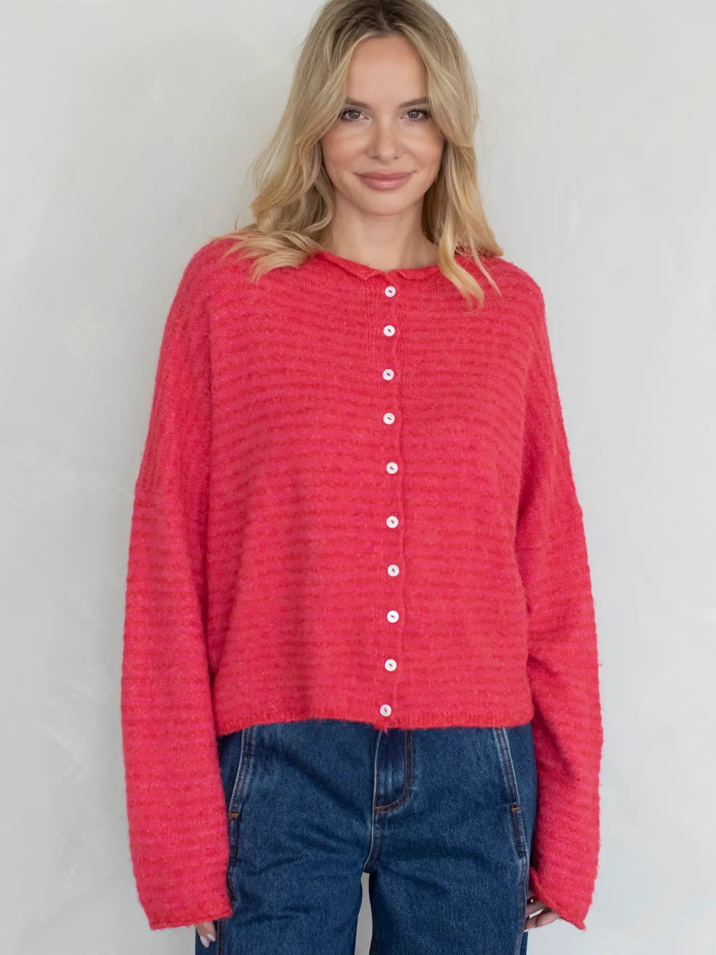 Lainey Cardigan Cherry Stripe