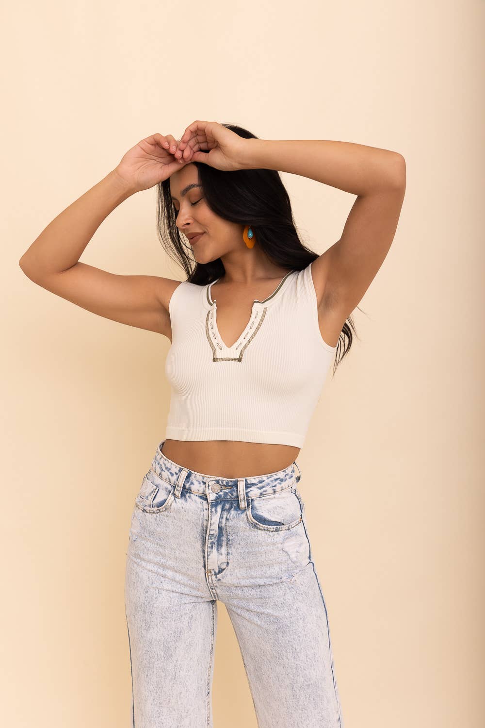 Henley Top Ivory