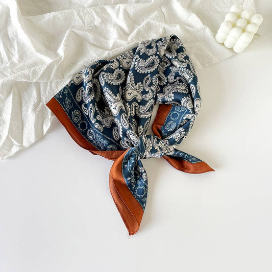 Paisley Scarf Navy/Brown