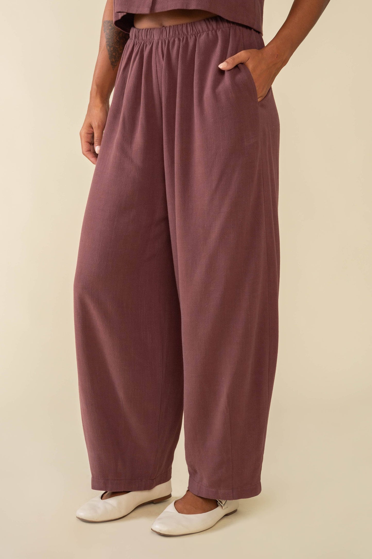 Sophia Linen Pant Plum