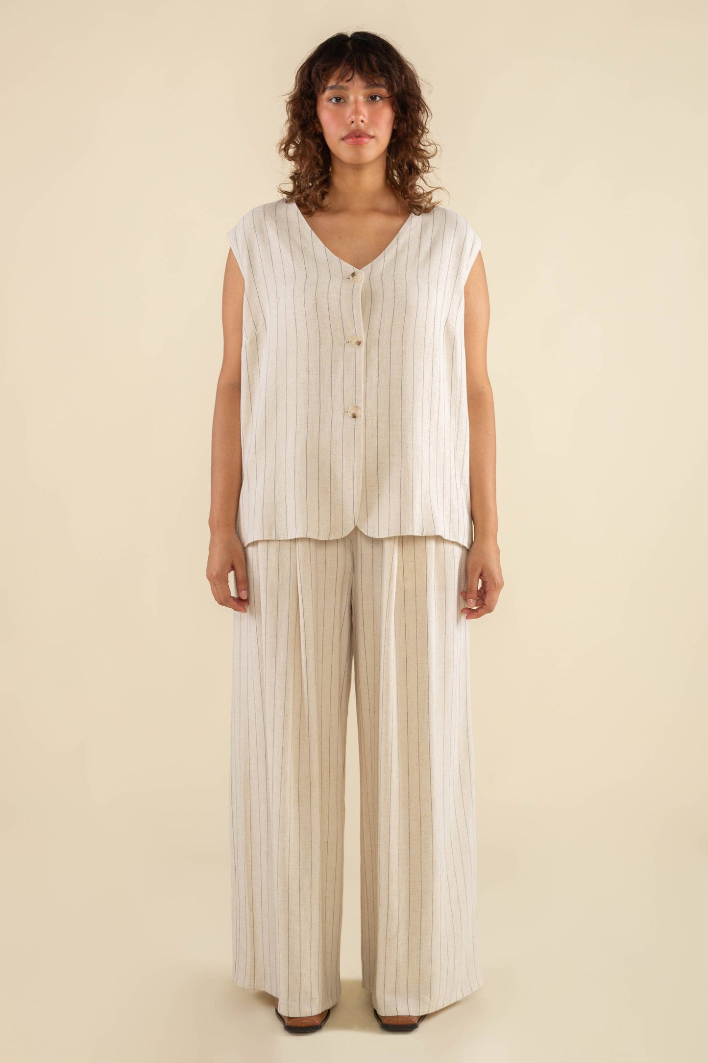 Helena Striped Linen Pant