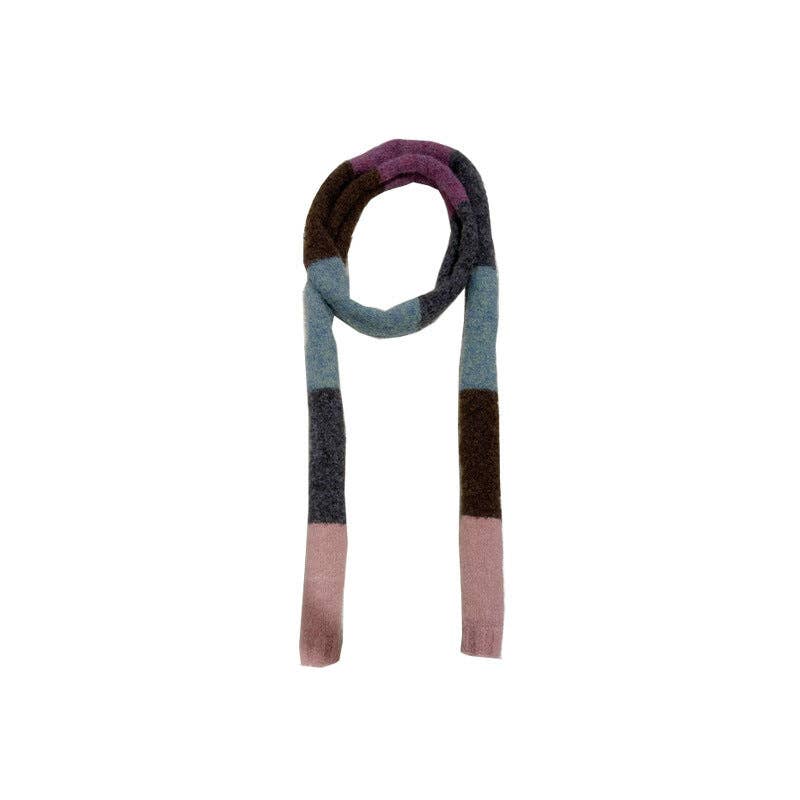 Knit Colorblock Skinny Scarf
