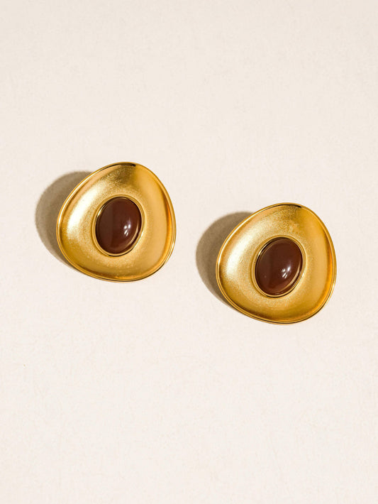 Vionnet Burgundy Oval Earrings