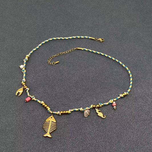 Fishbone Charm Necklace