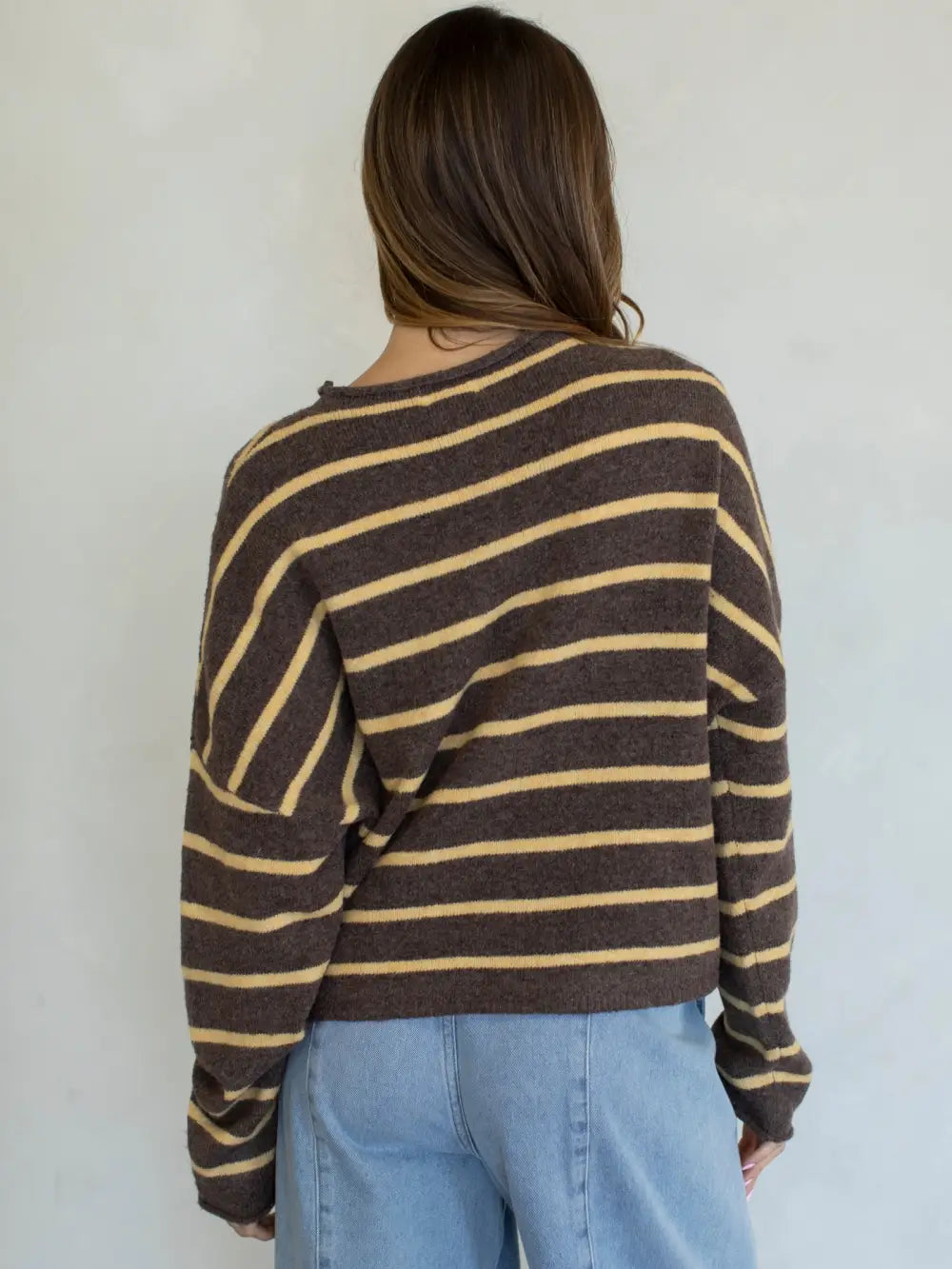 Lainey Striped Cardigan Brown/Org