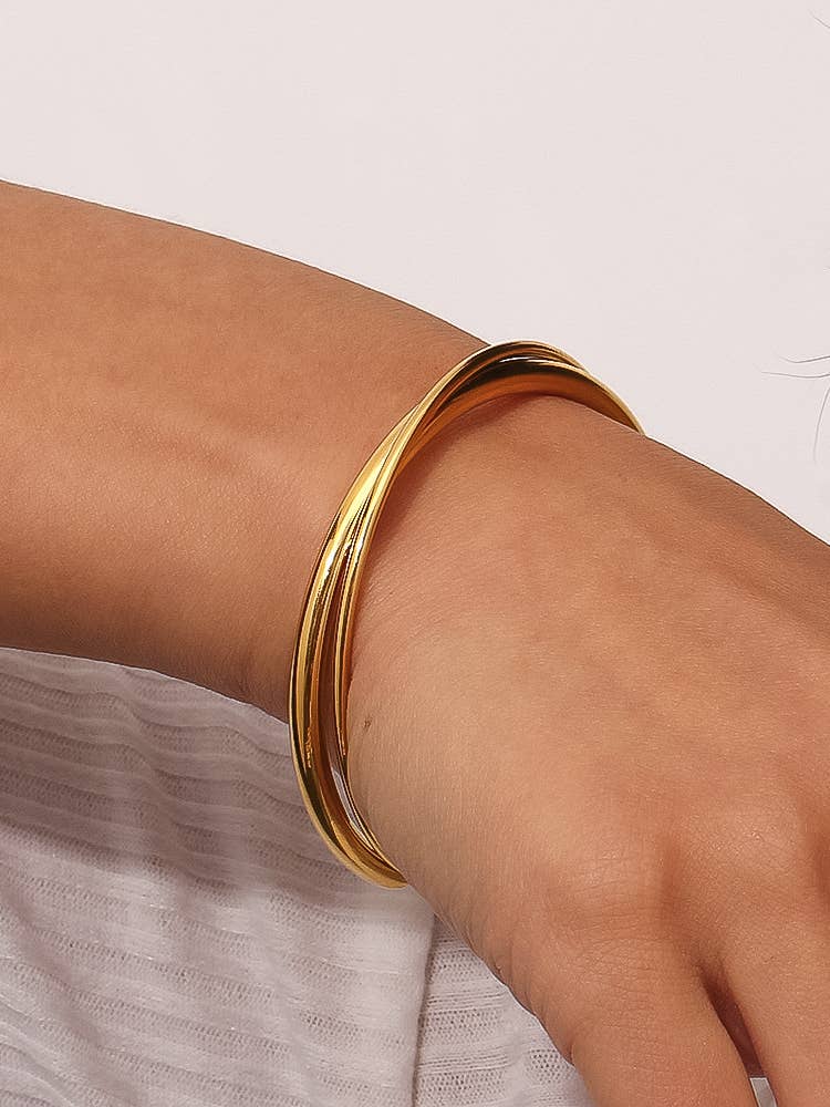Crossover Cuff Bracelet: Multi-Colored