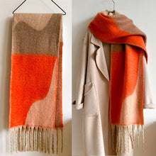 Load image into Gallery viewer, Geo Colorblock Scarf Orange
