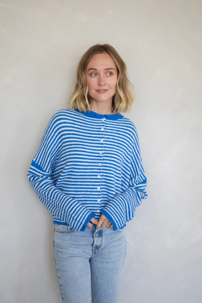 Lainey Cardigan Blue Stripe