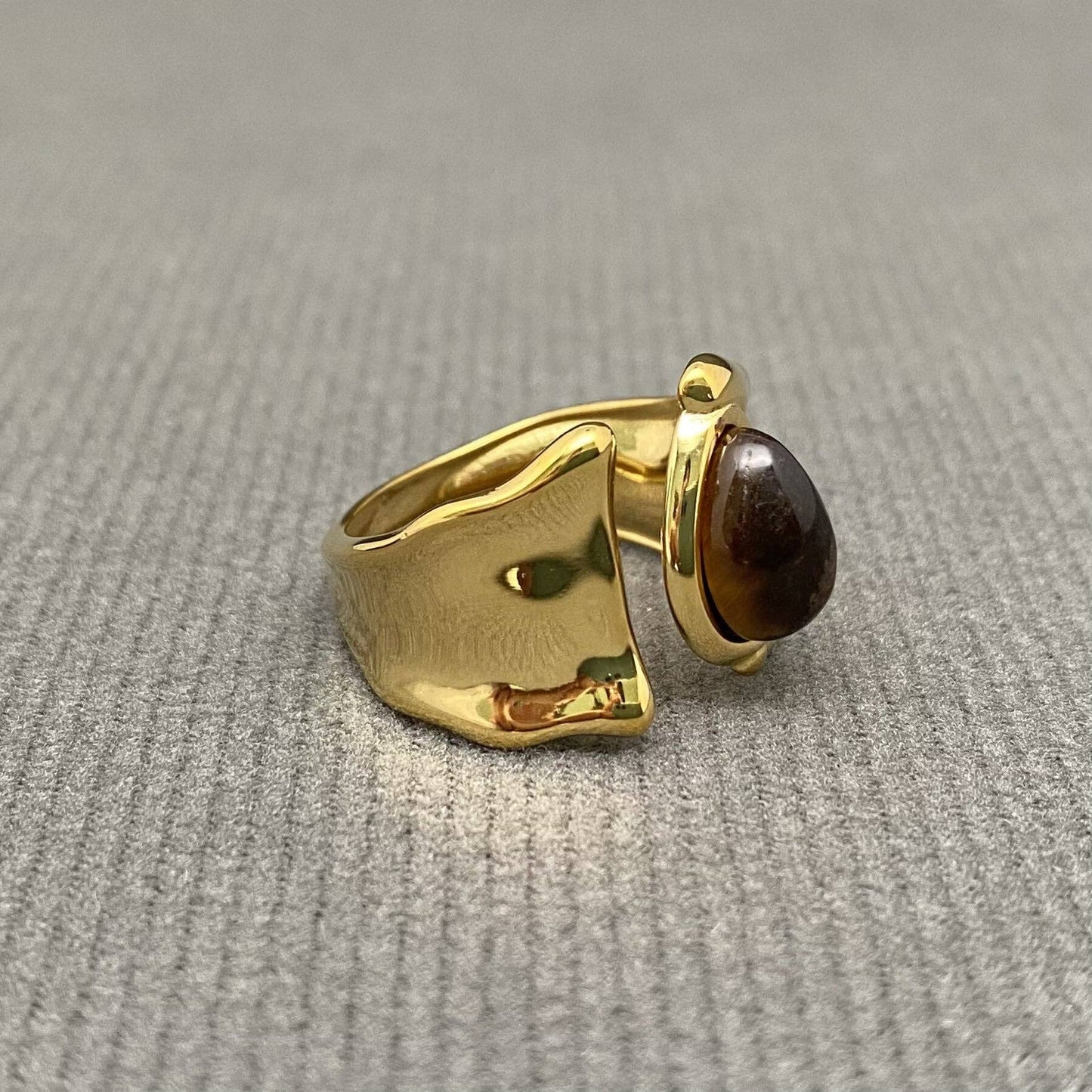 Tiger's Eye Stone inlaid Ring