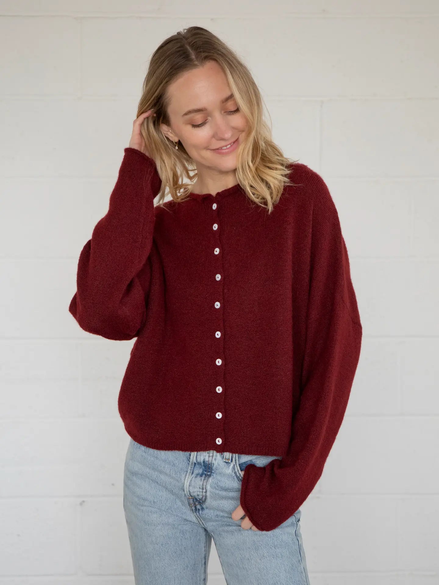 Lainey Cardigan Wine