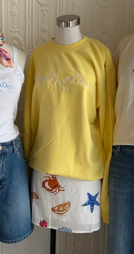 Saltwater Embroidered Crew Butter