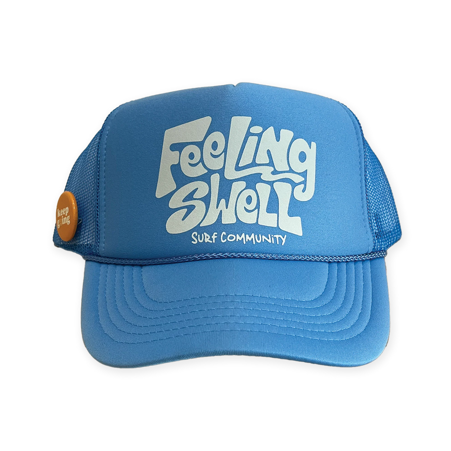 Feeling Swell Logo Trucker Carolina Blue