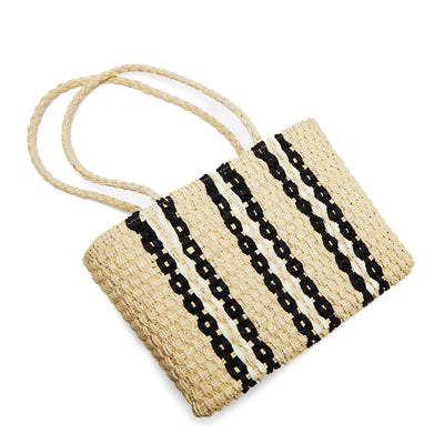 Catamaran Straw Bag Nat/Blk